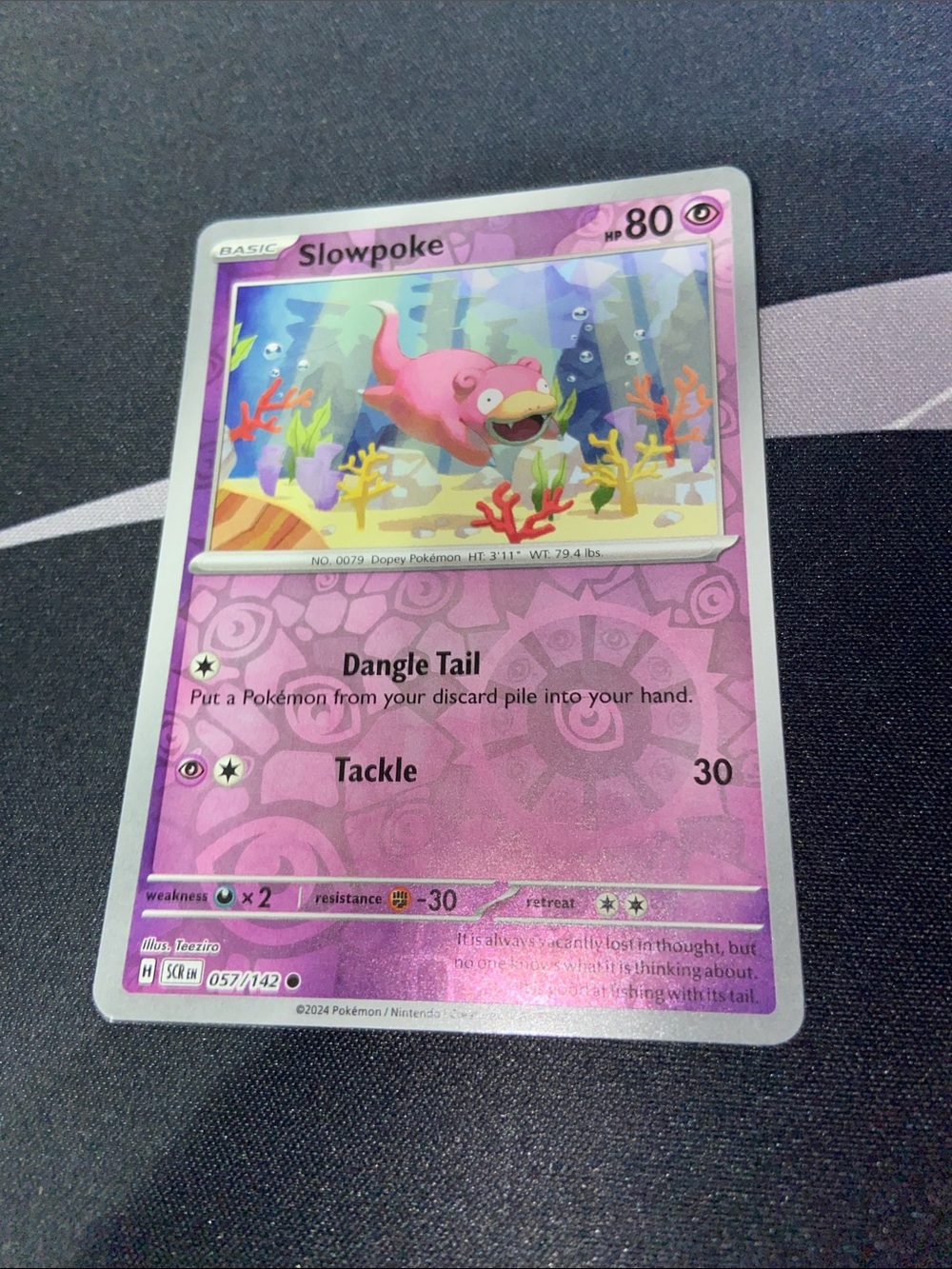 Slowpoke (057/142)Scarlet & Violet: Stellar Crown Rev Holo
